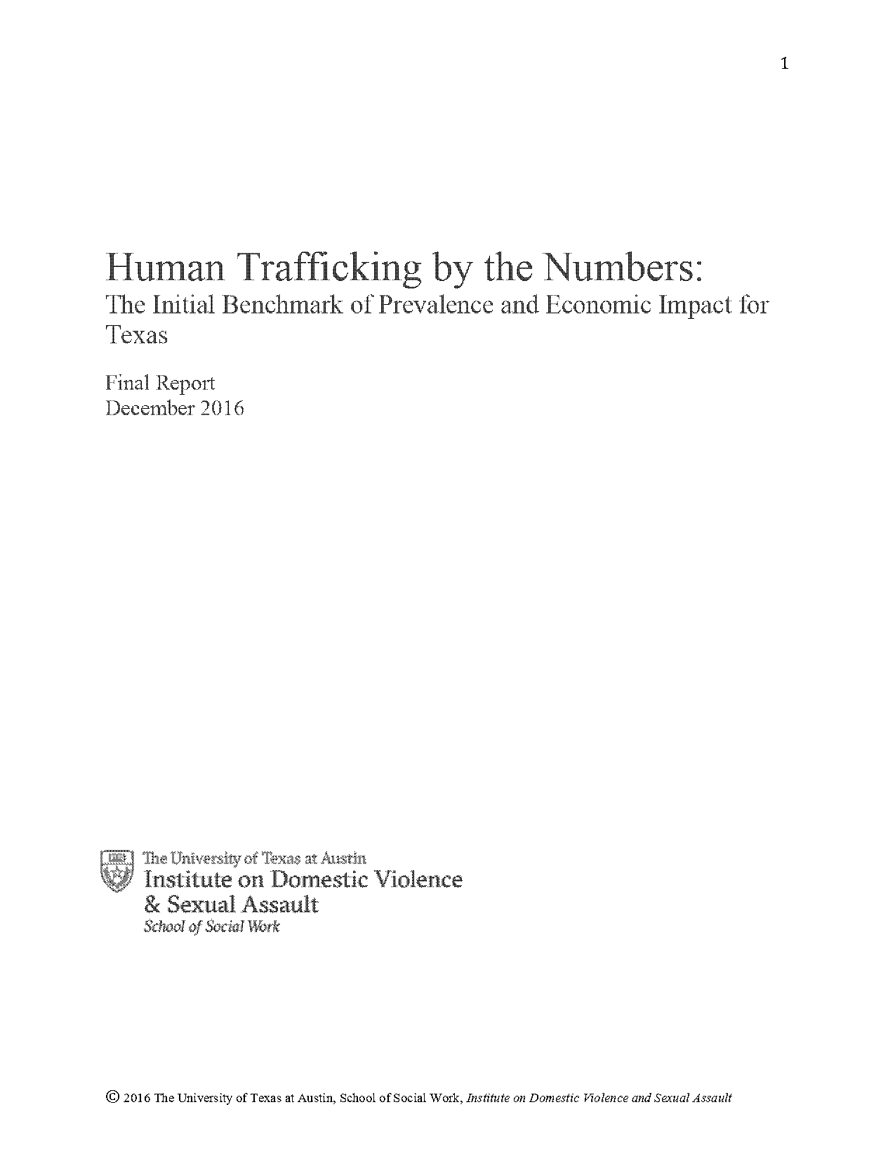 an evaluation of the central texas coalition against human trafficking