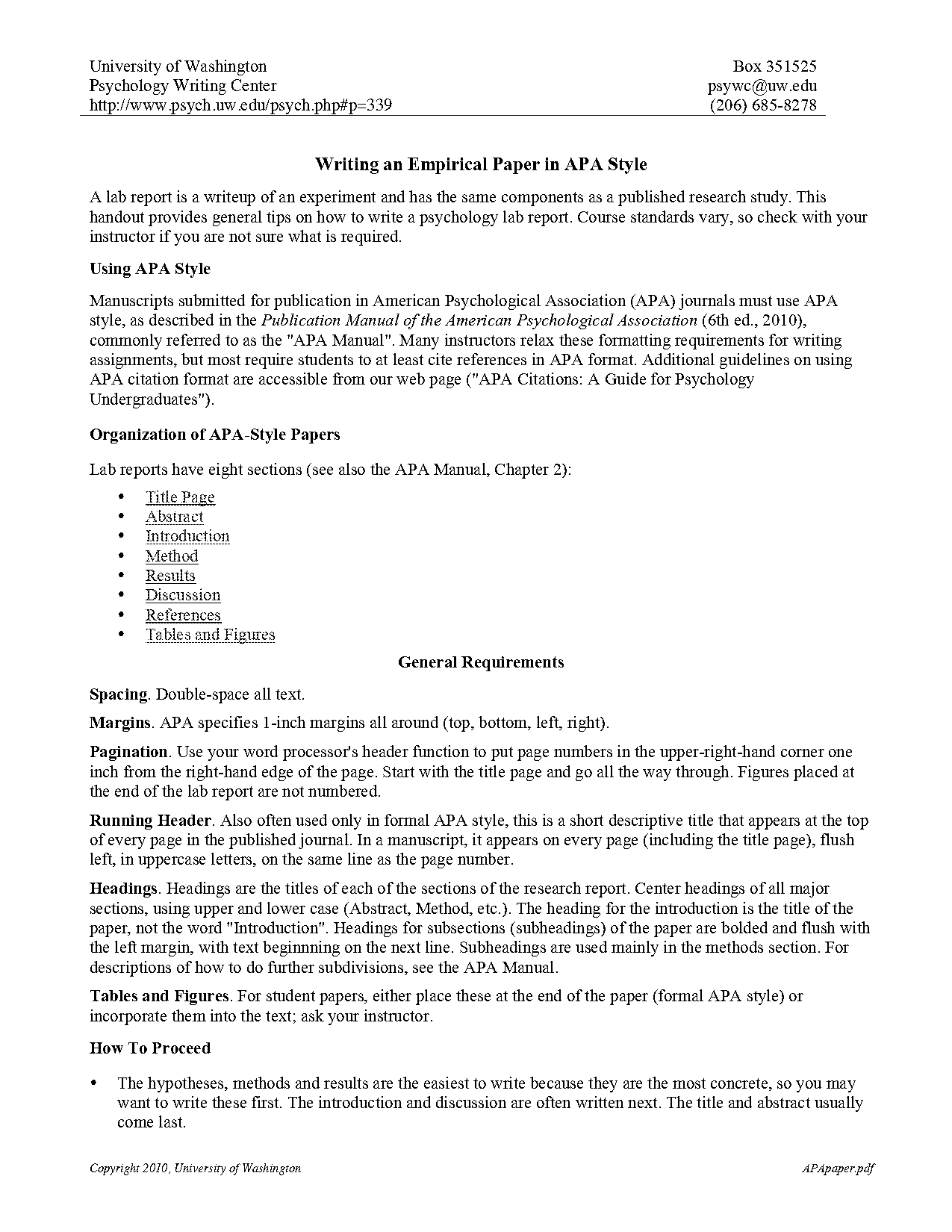 journal article lab report format