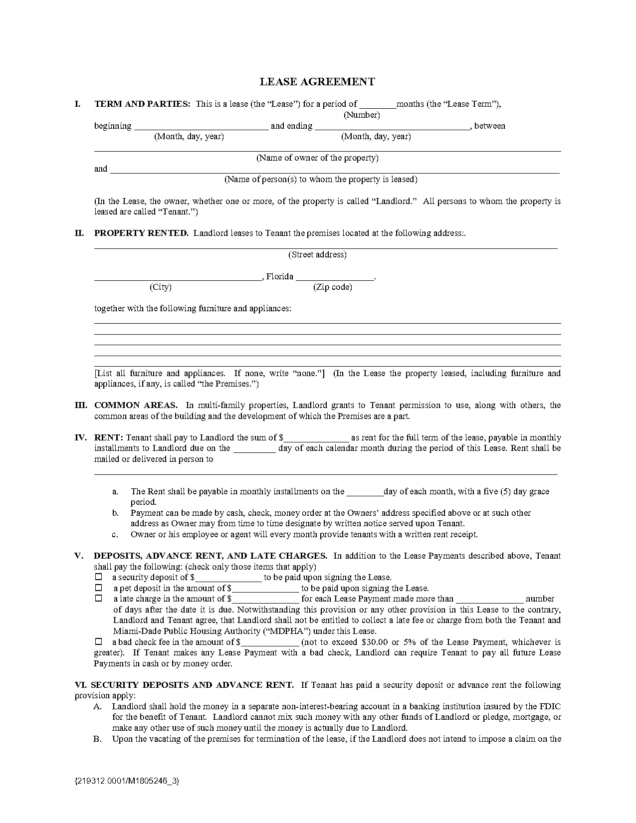 real estate rent agreement form