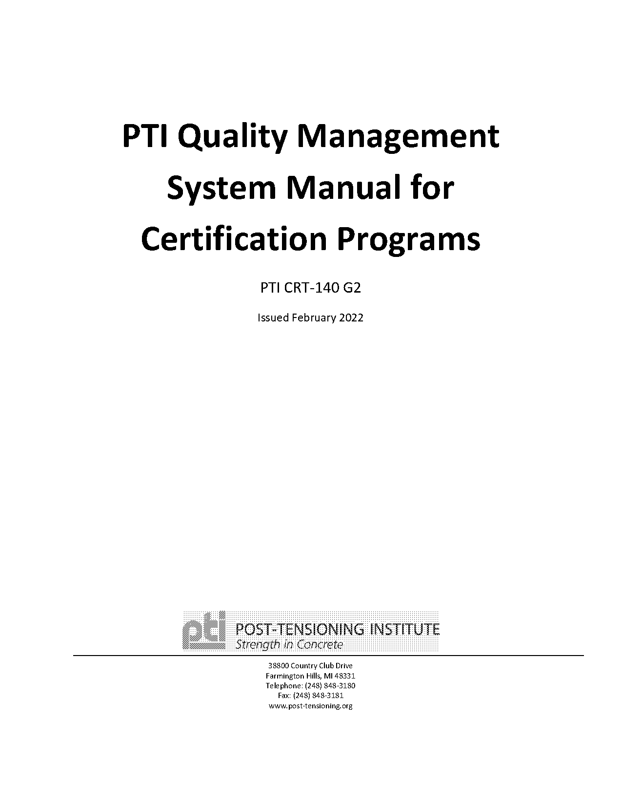 quality management system manual for construction company