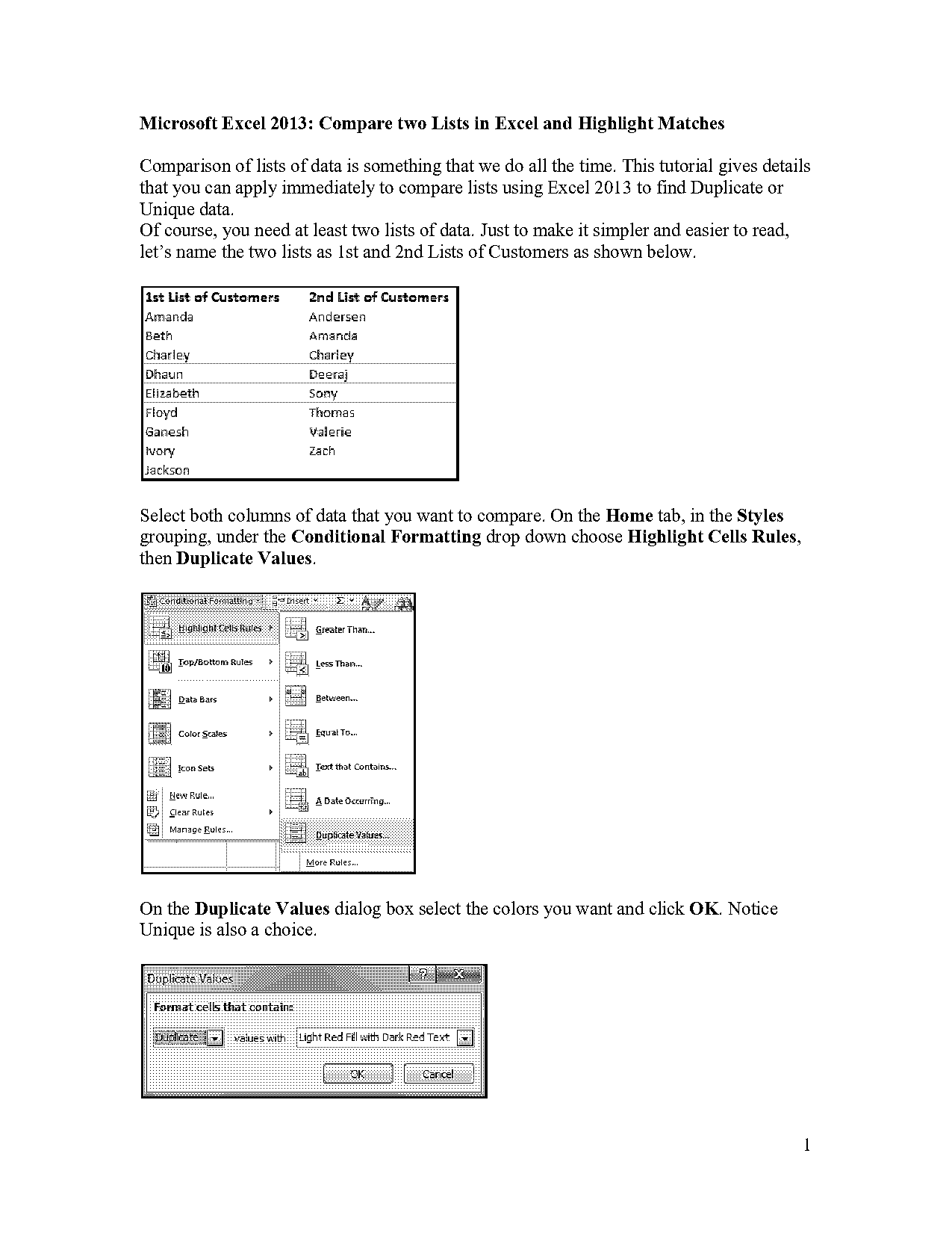 copy distinct list from excel table