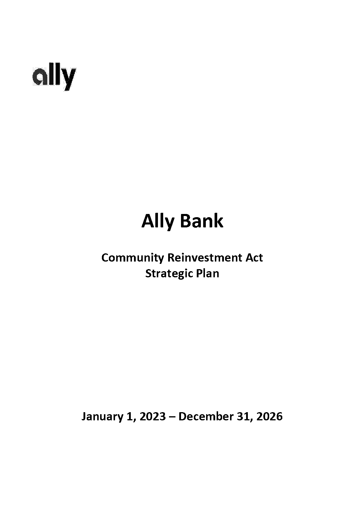 bank strategic plan sample