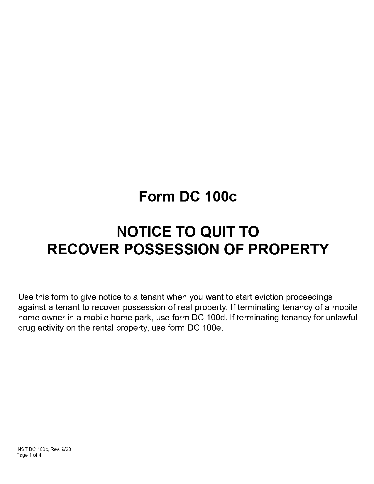 michigan notice of termination of tenancy