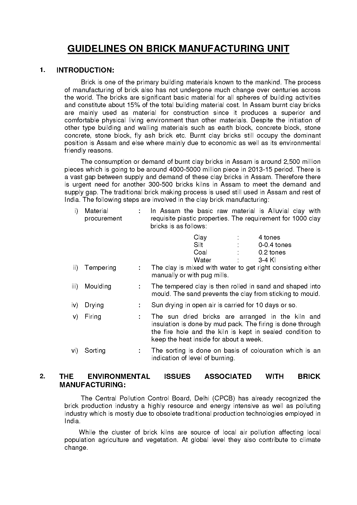 clay brick manufacturing business plan sample