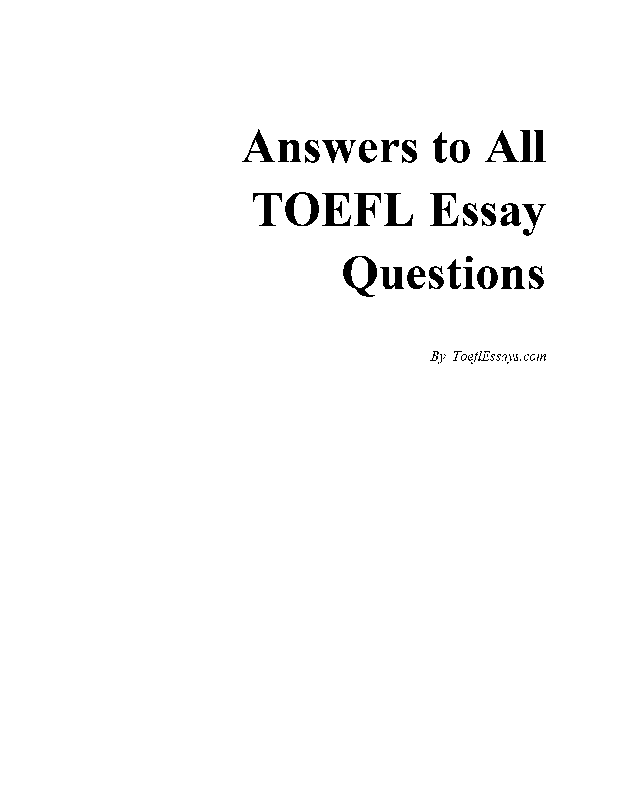 toefl sample writing topics answers