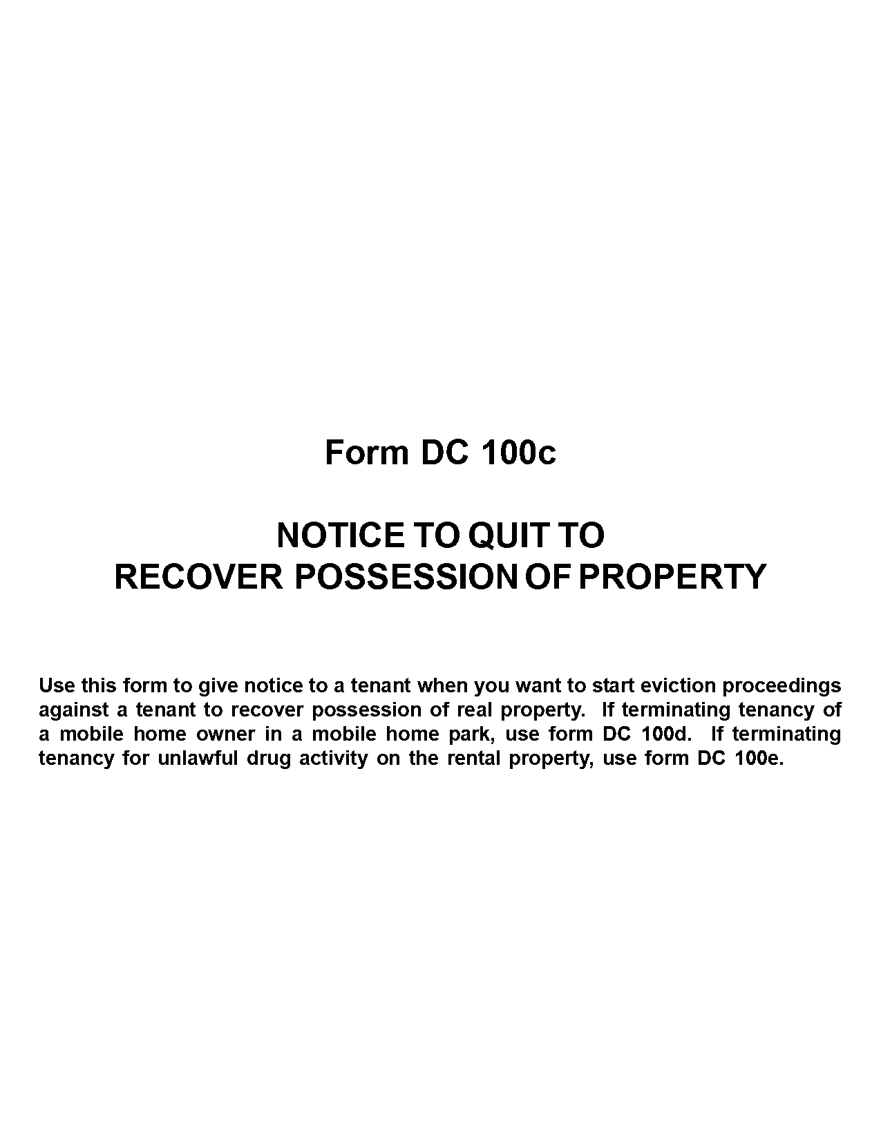 michigan notice of termination of tenancy