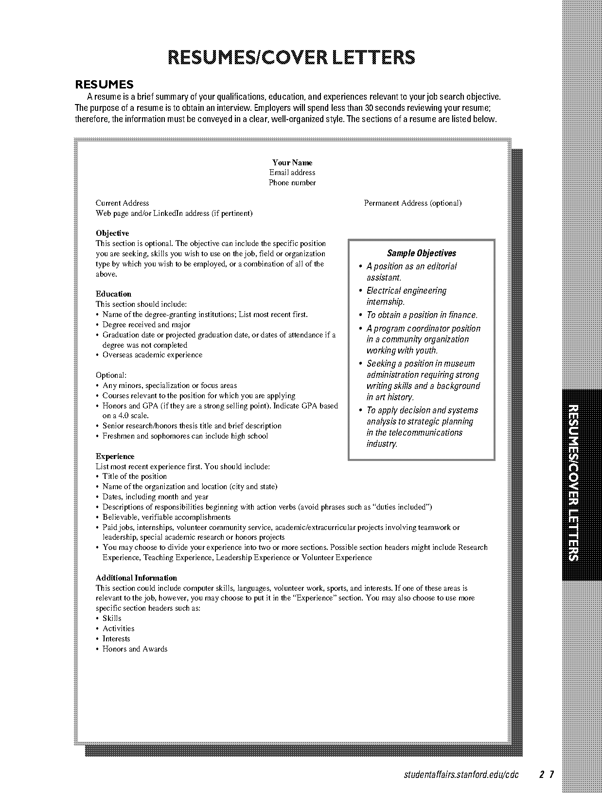 example of resume for job application