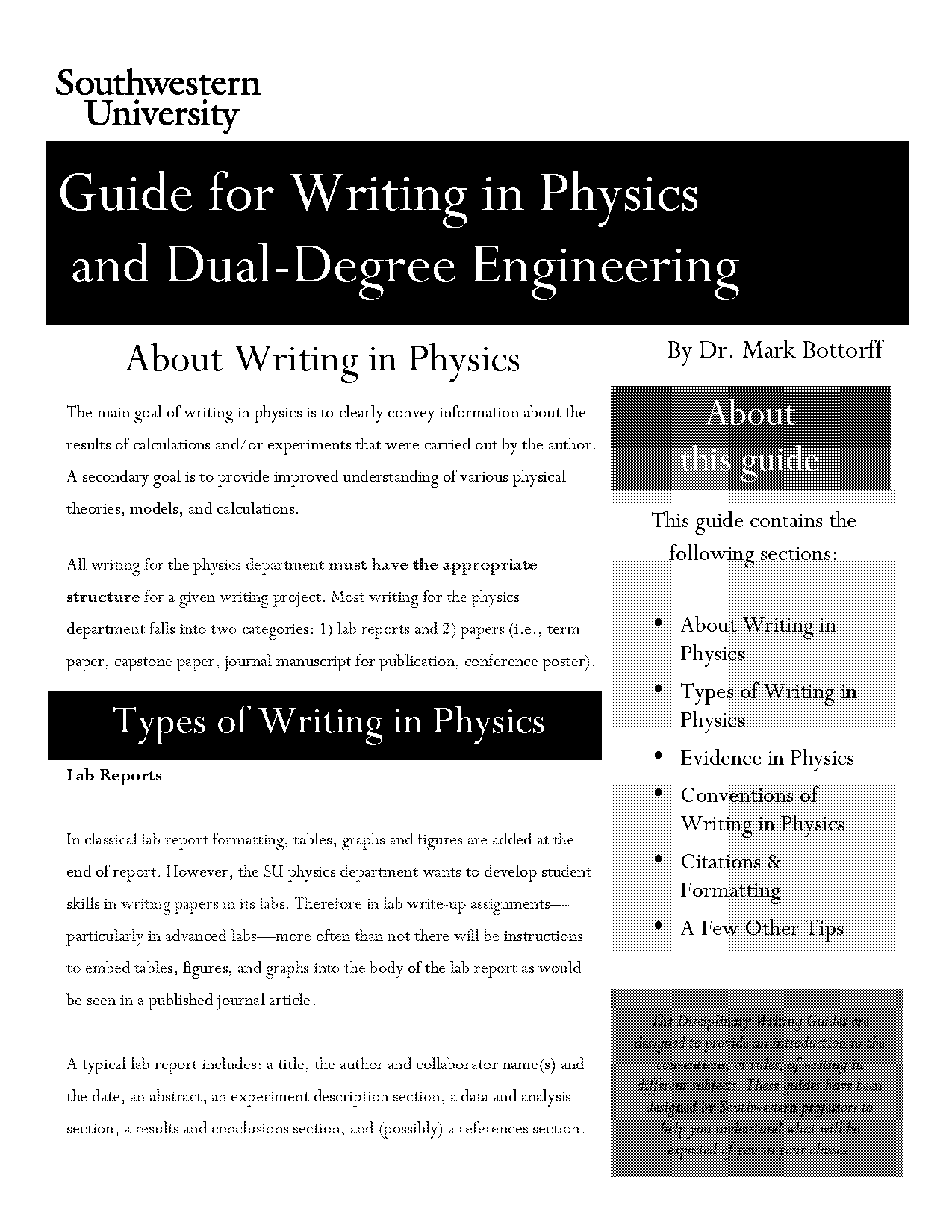 journal article lab report format