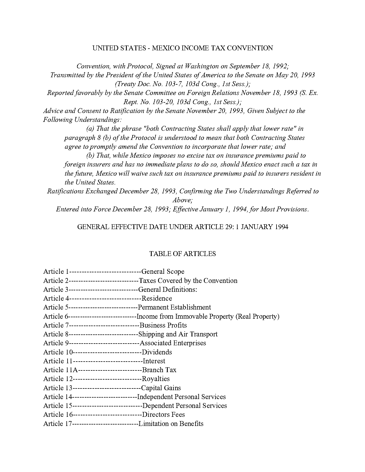 united states tax treaty countries