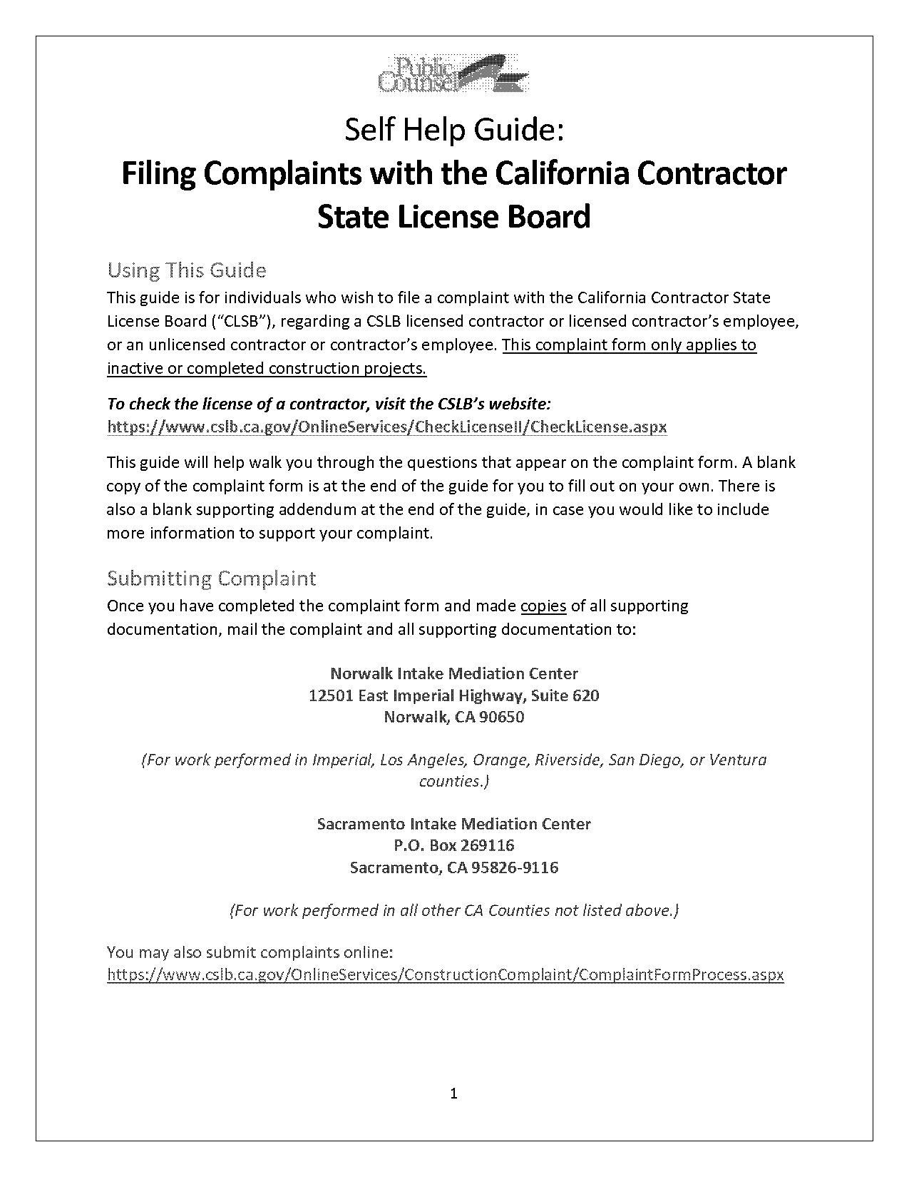 california contractors license check complaints