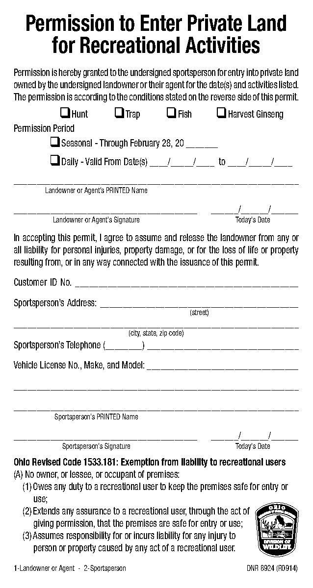 hunting permission letter example