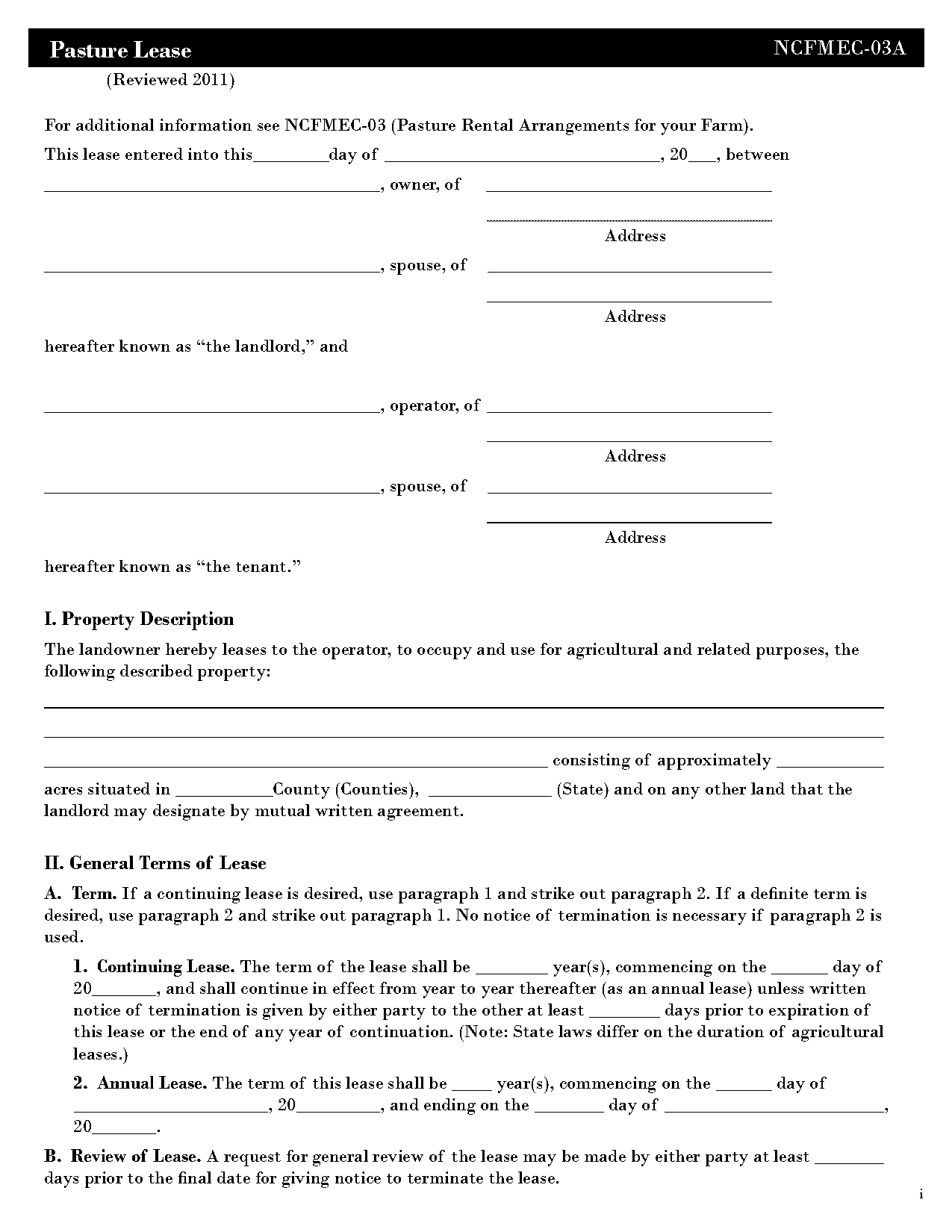 printable pasture lease agreement