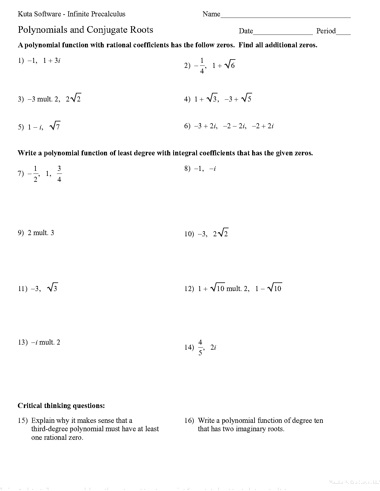 rational coefficients equation worksheet answer