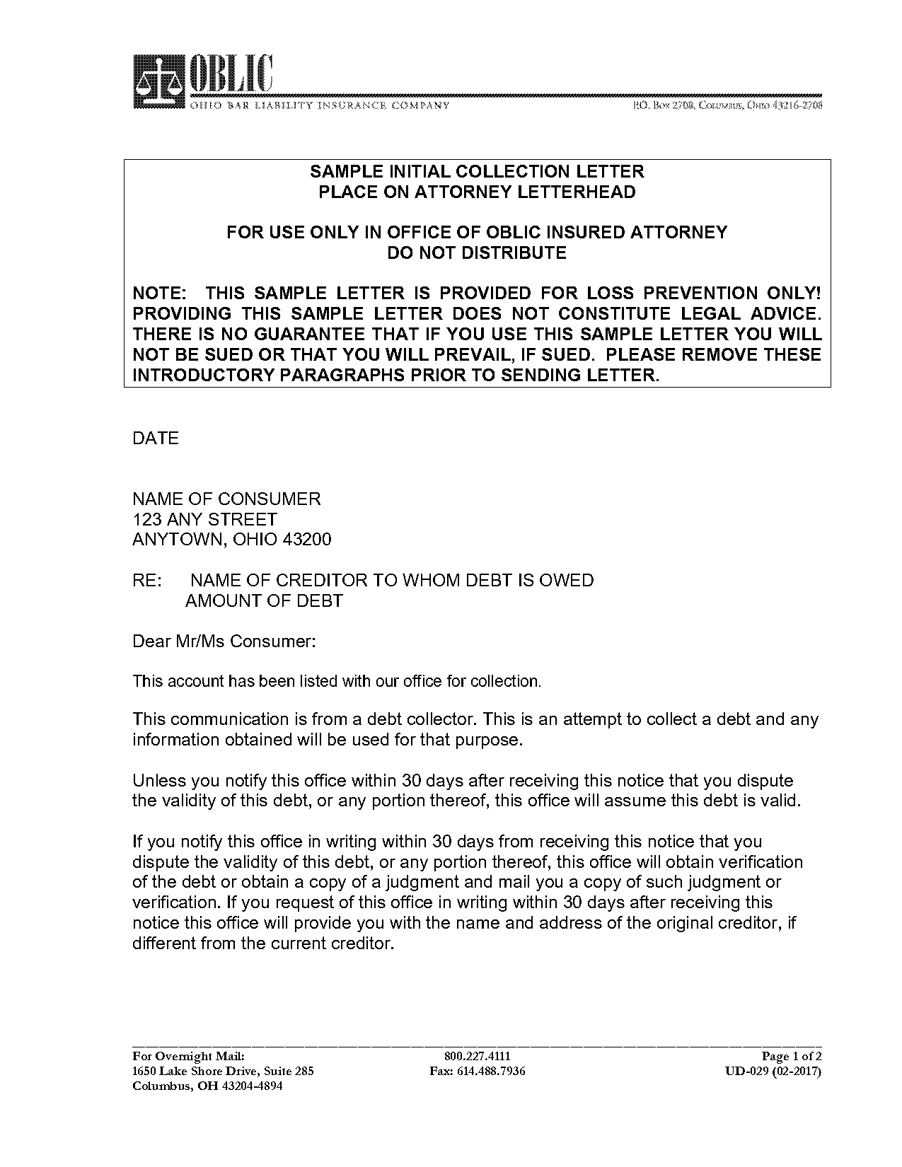 attempt to collect a debt letter sample