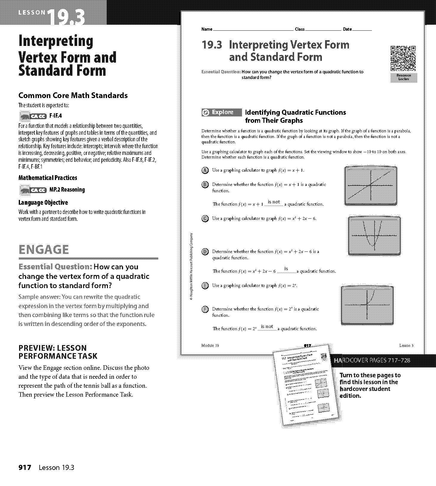 how to make vertex form from standard form