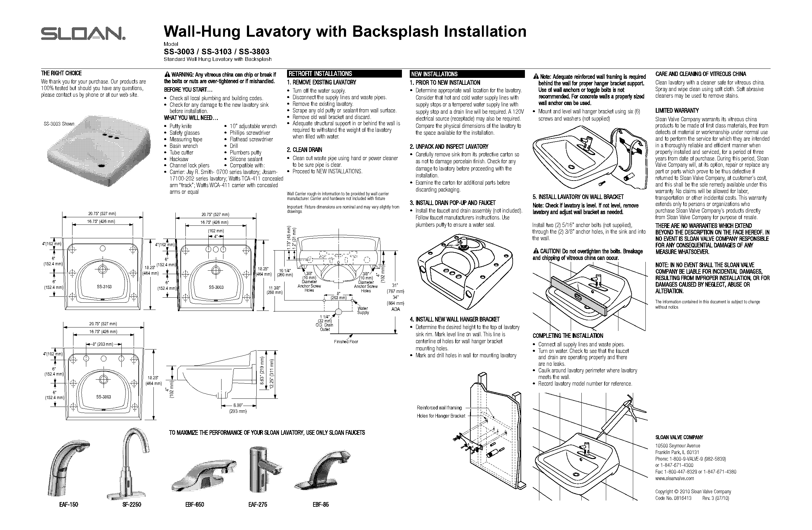 bathroom sink installation instructions