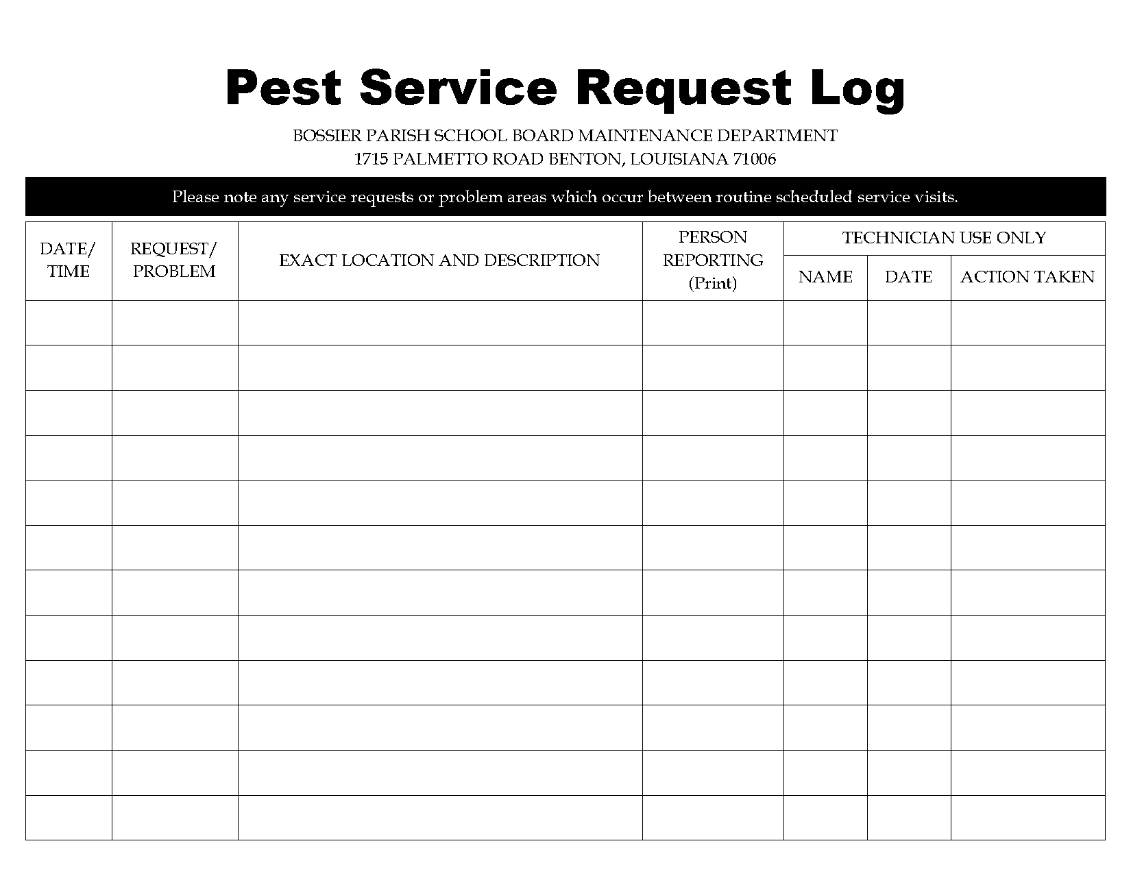 how do you log a service request