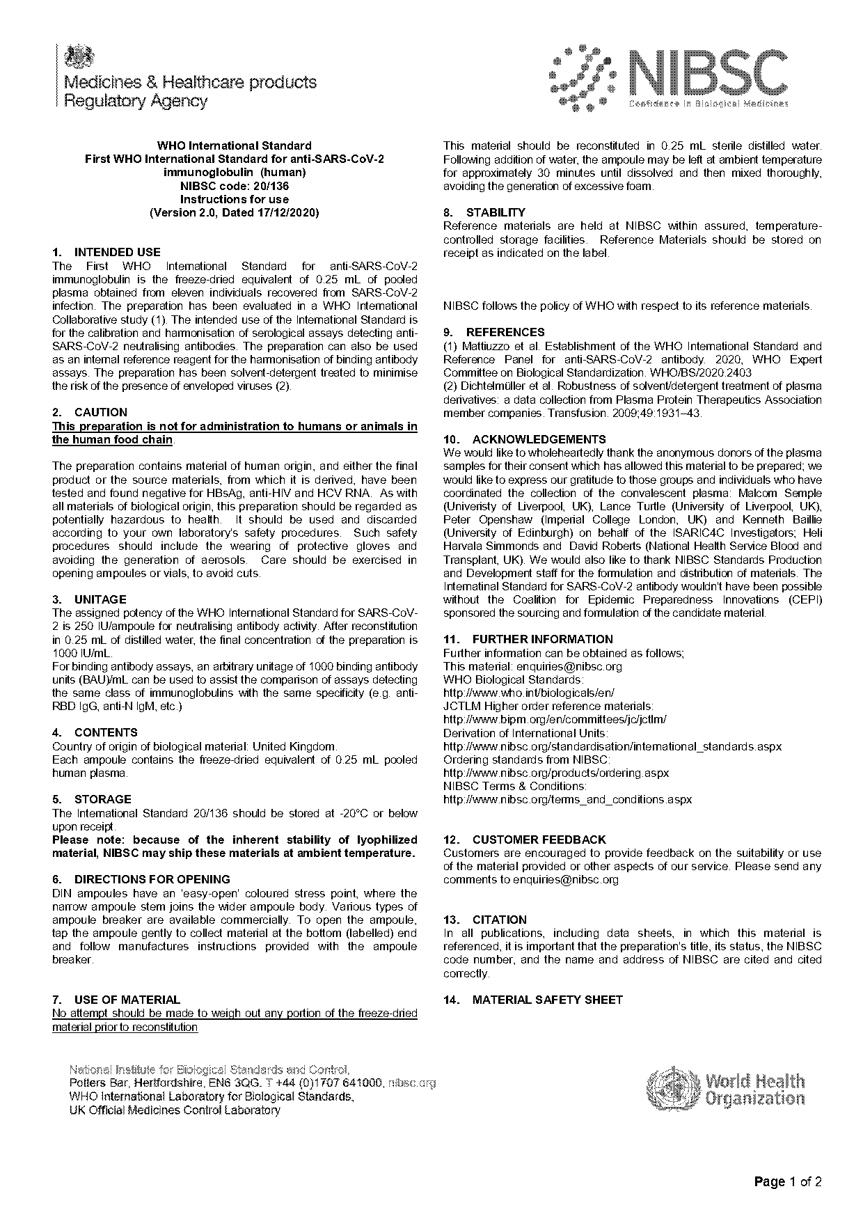 bological and physical properties of immunoglobulin