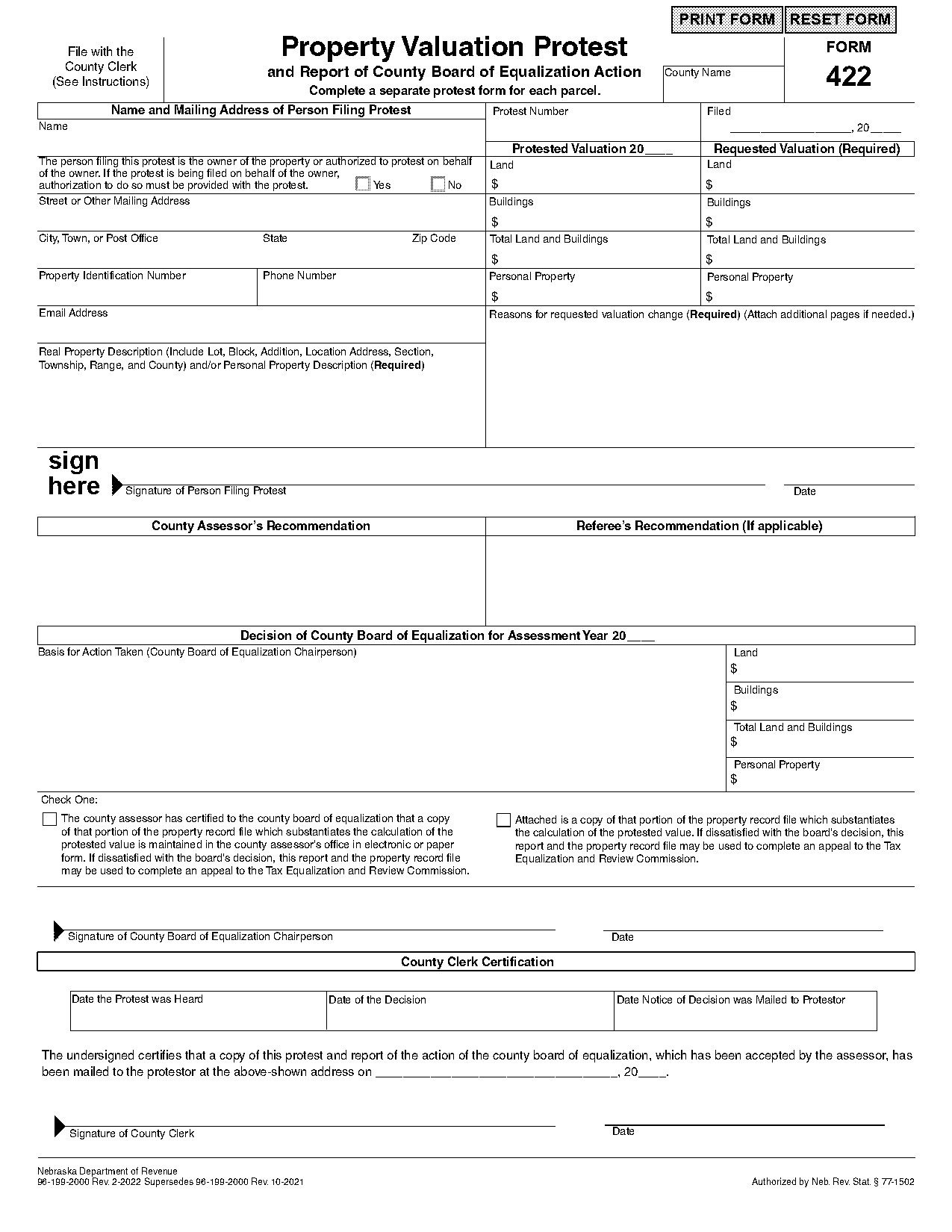 what documents needed to protest taxes