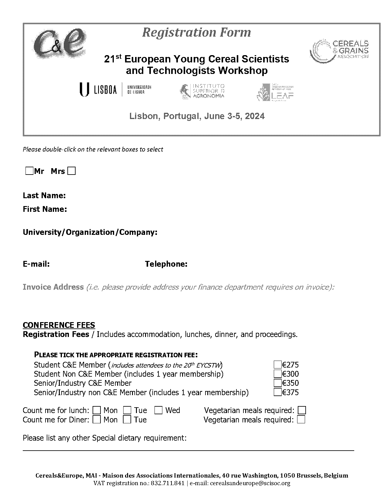 membership registration form sample