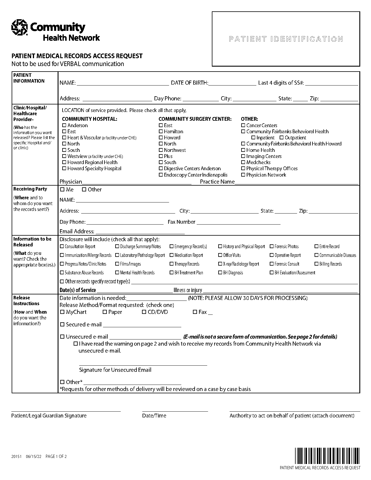 community east hospital indianapolis medical records