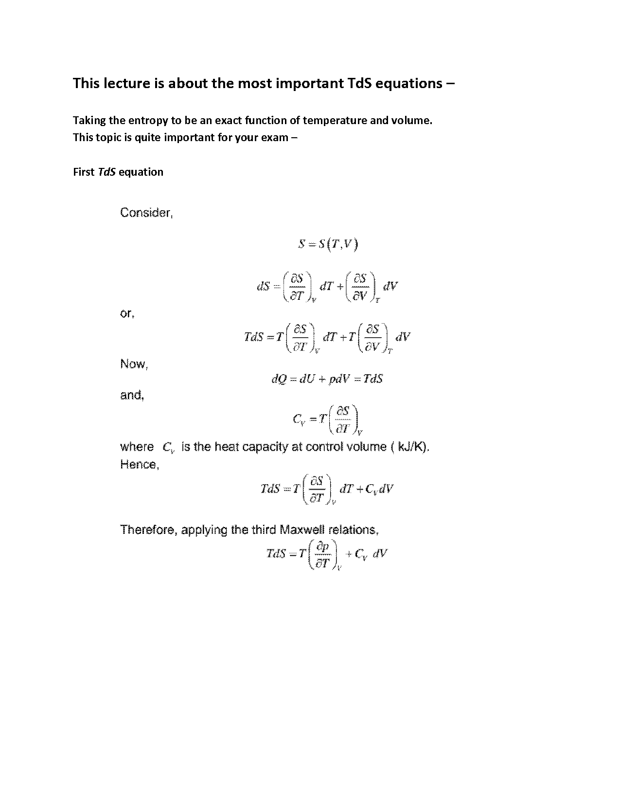 write two tds equation