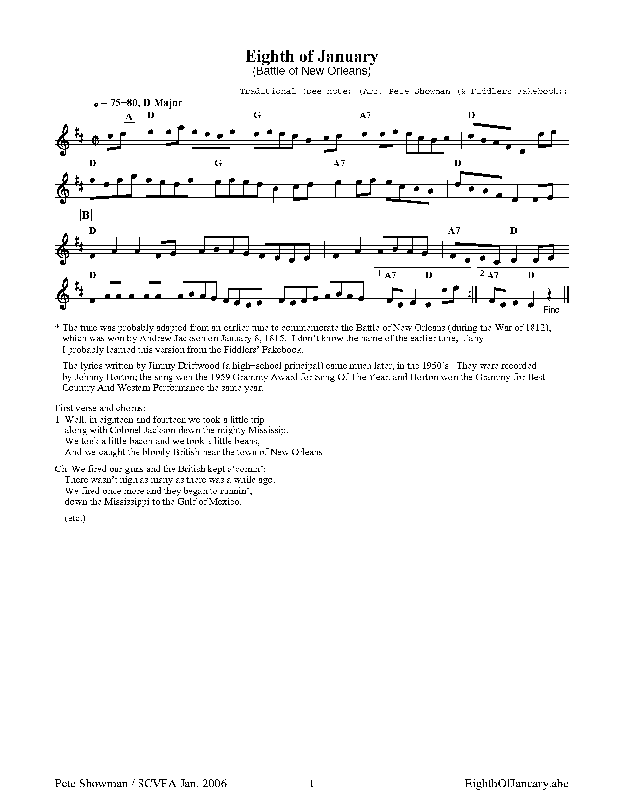 battle of new orleans pdf sheet music