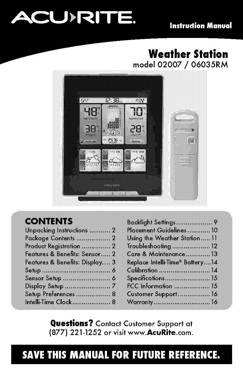 auriol weather station instruction manual