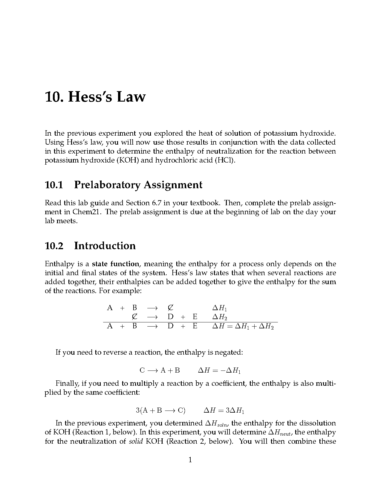 enthalpy of neutralisation lab report