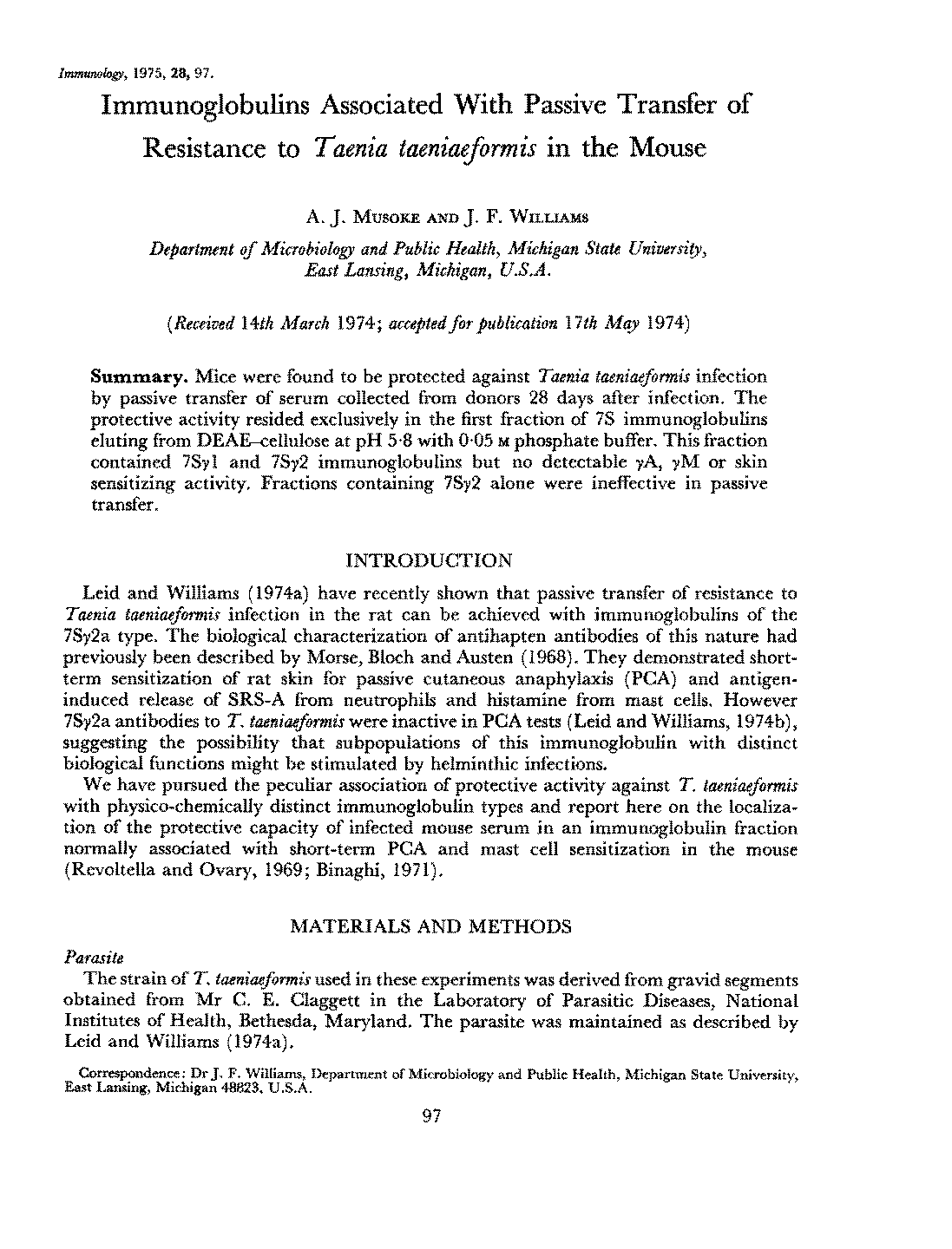 bological and physical properties of immunoglobulin