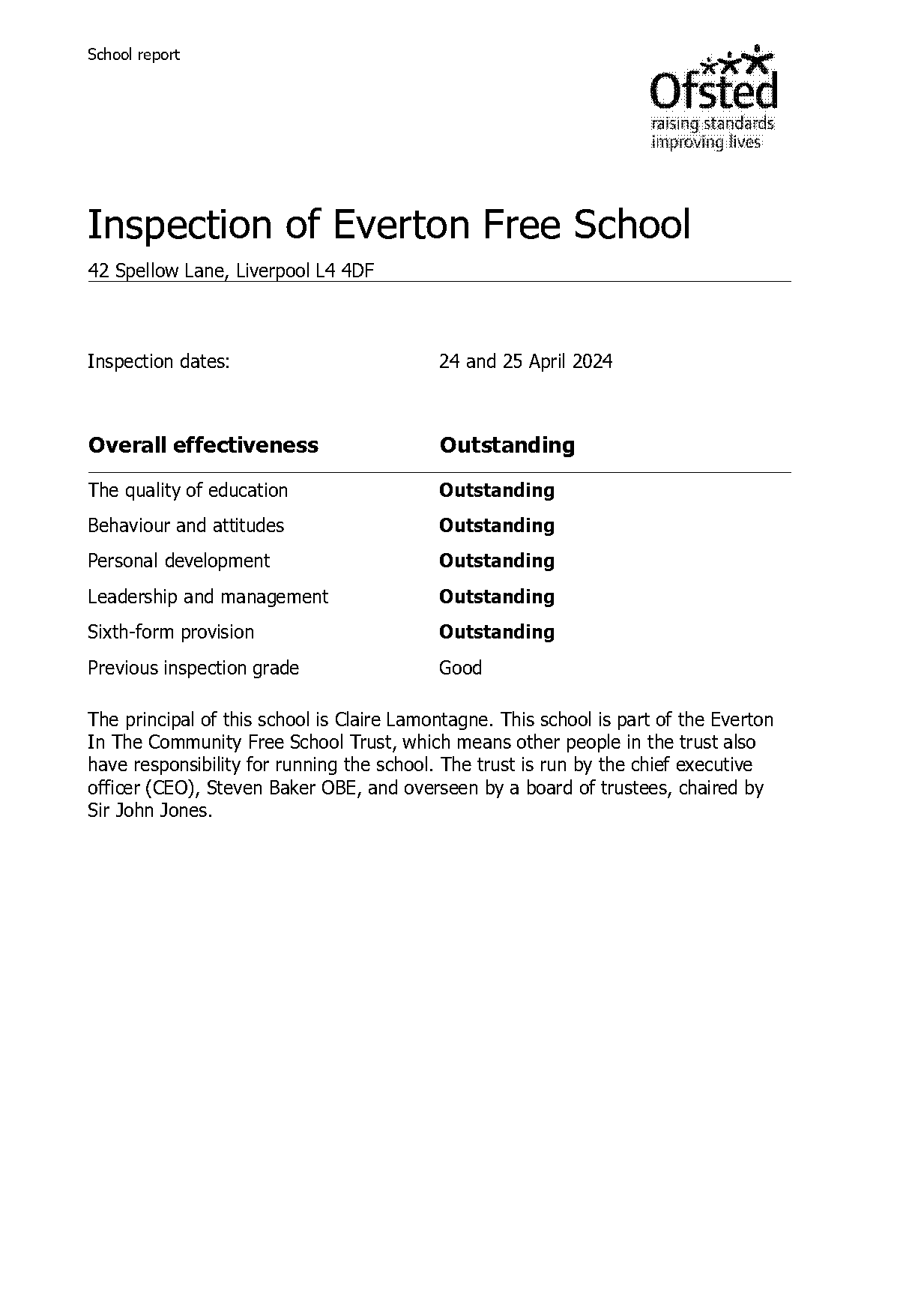 everton free school ofsted report