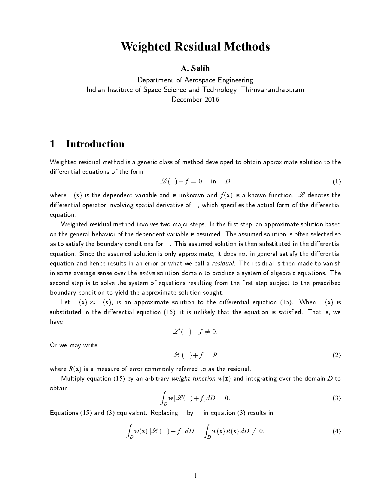 beam deflection example as function of x