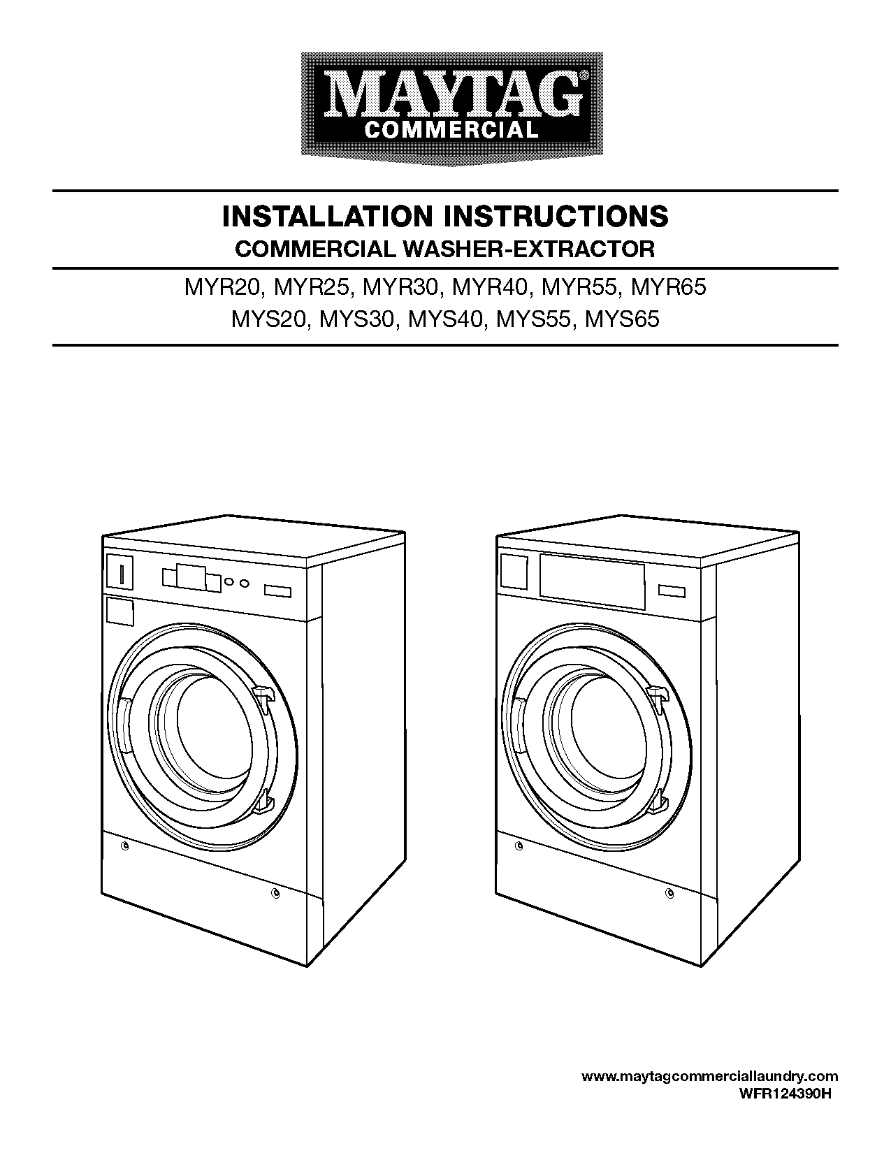 instructions for maytag commercial washer