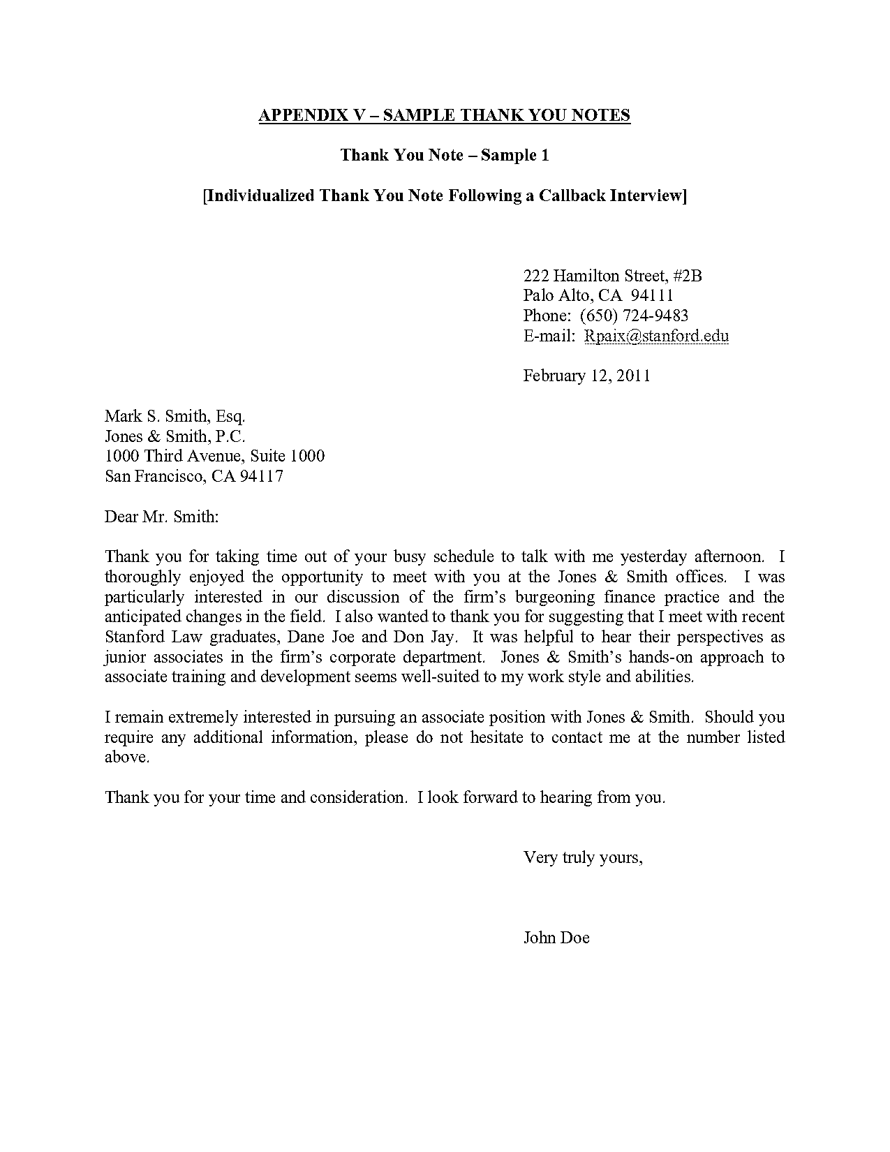 thanks letter after phone interview sample