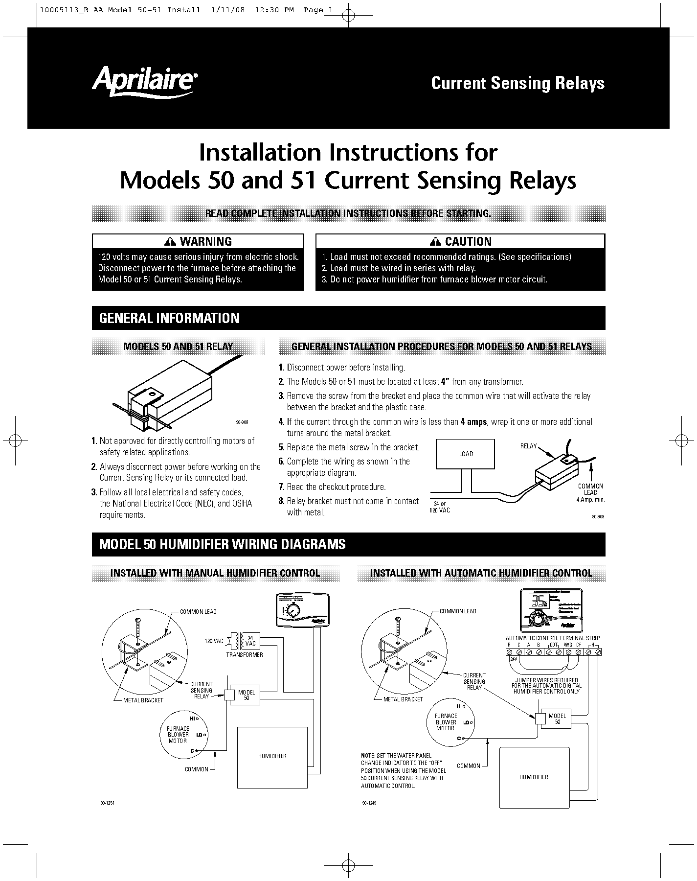 goodman humidifier installation instructions