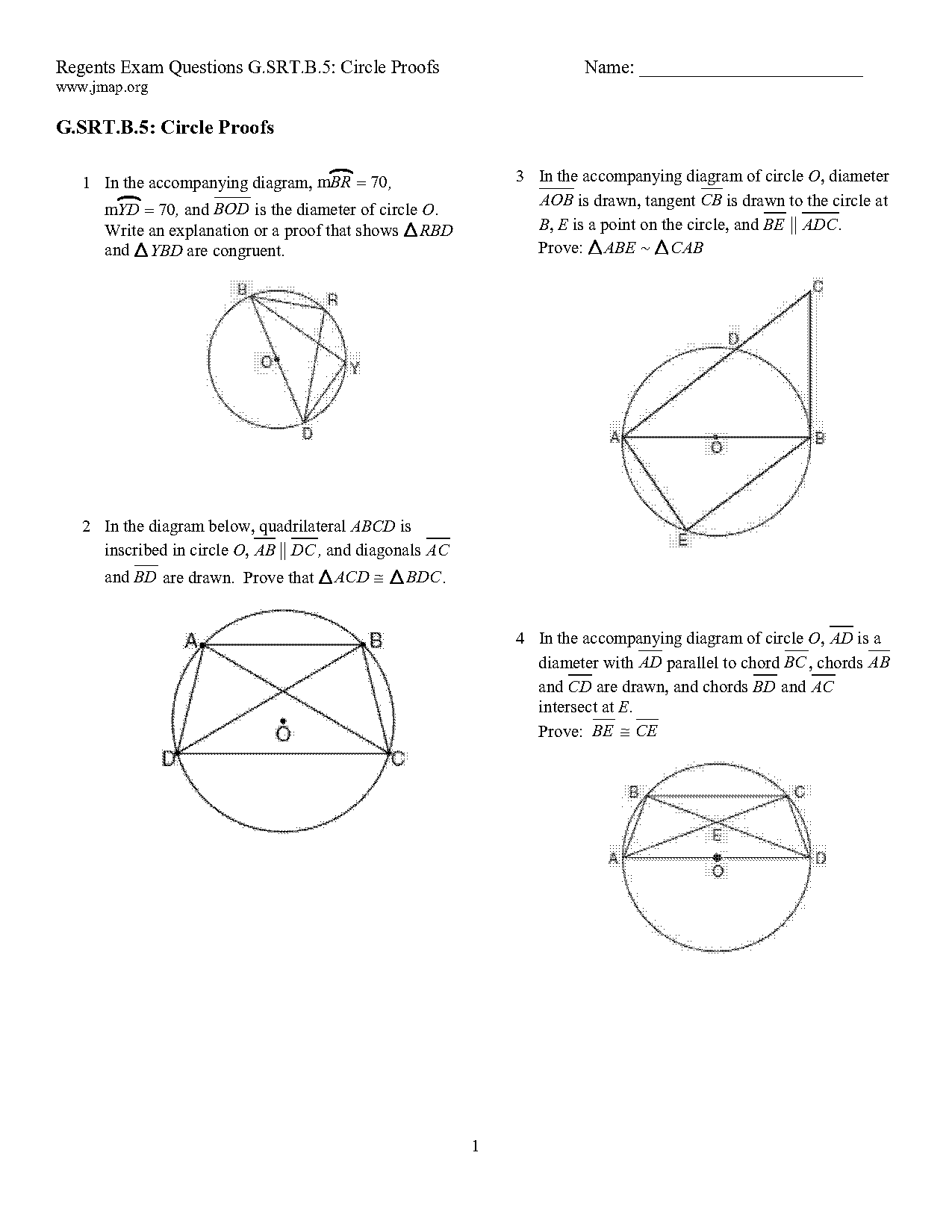 lengths of intersecting chords worksheet answer key