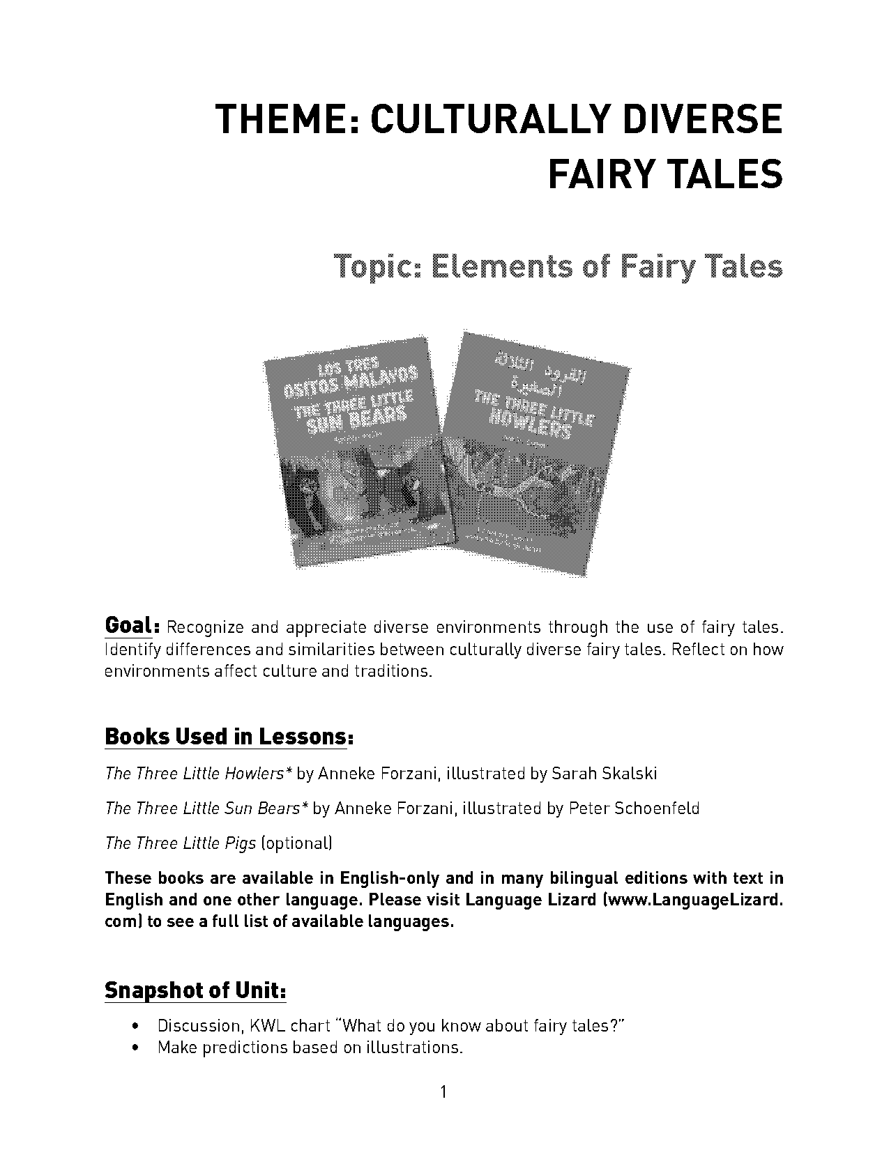 fairy tale unit plans pdf