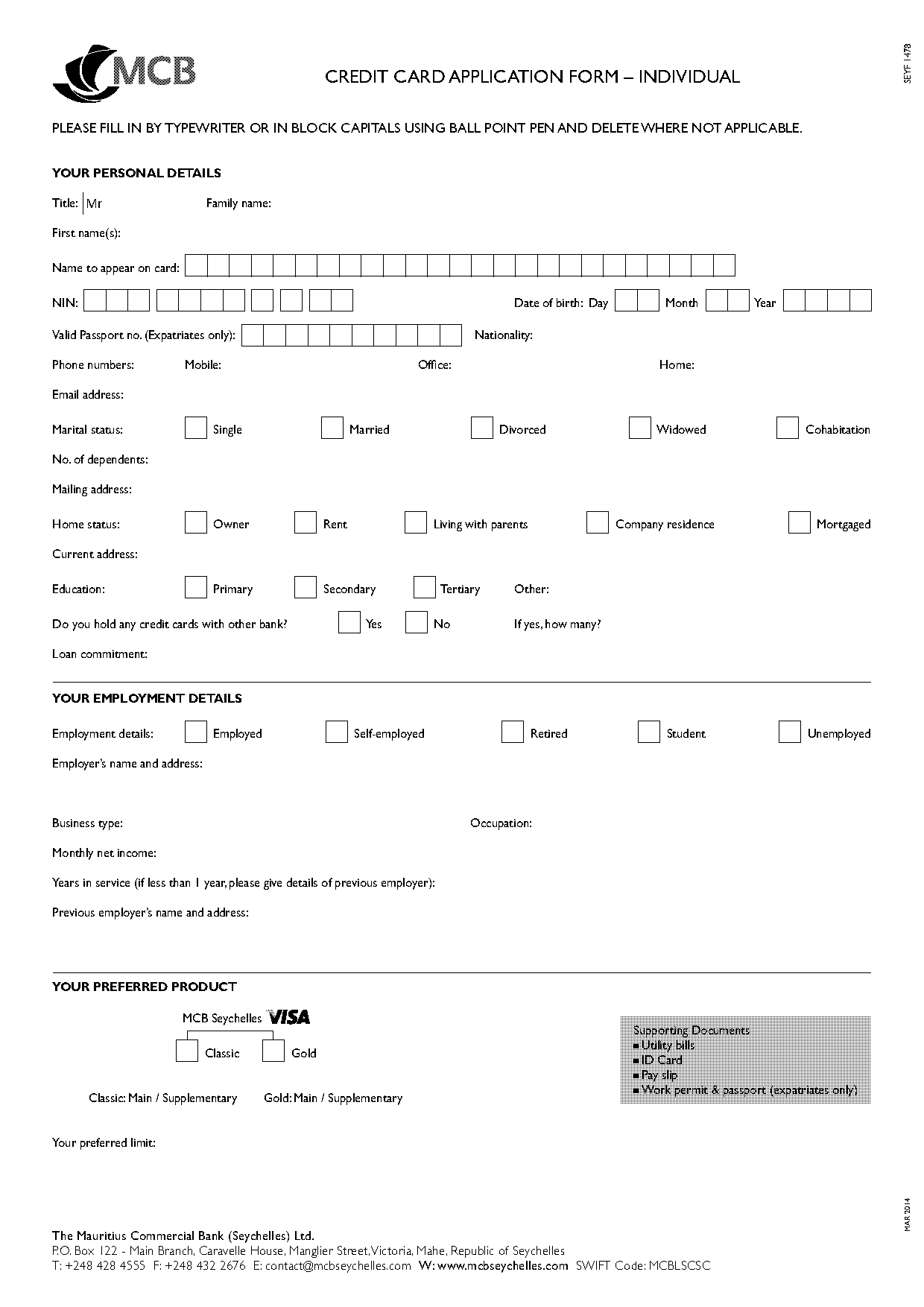 mcb statement of account request form