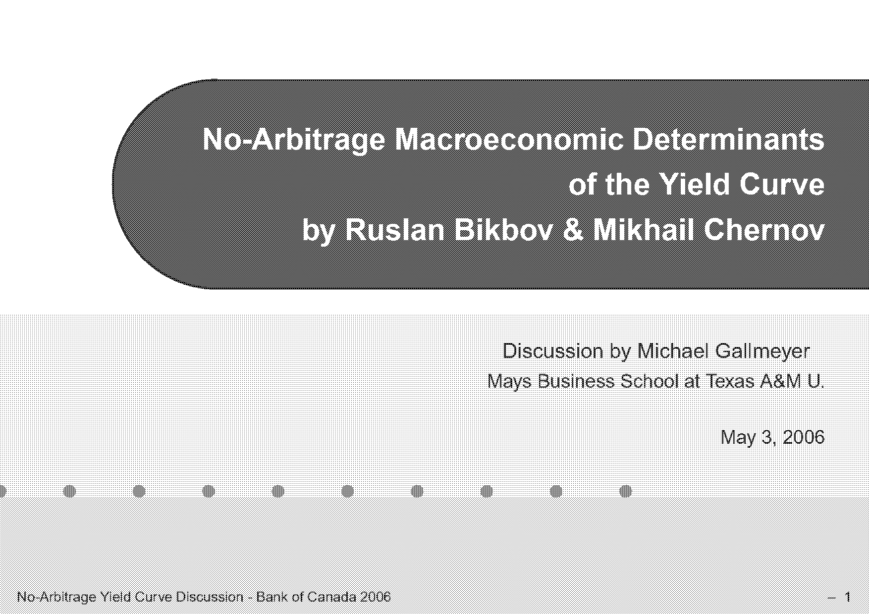 affine term structure models bank of canada