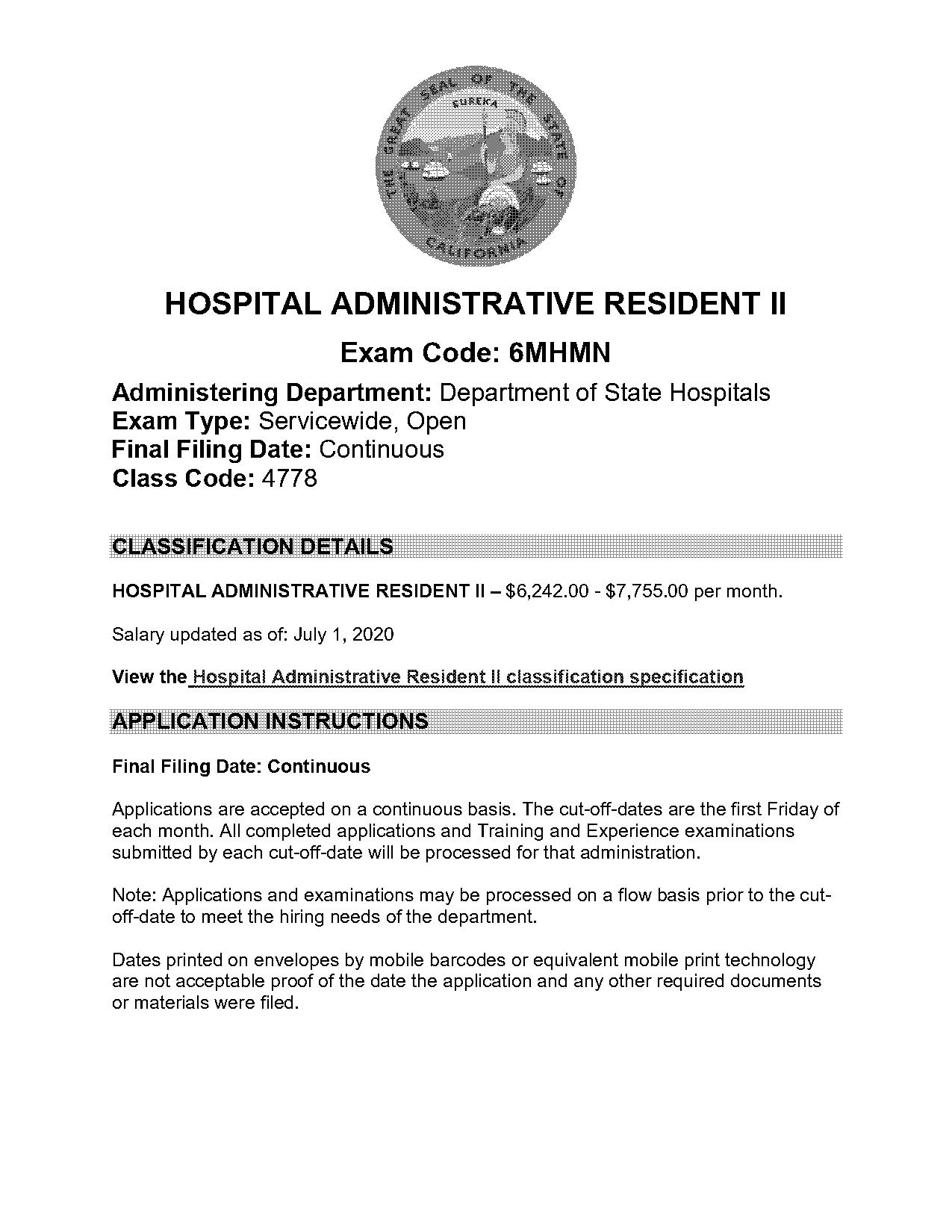 hospital administrator job requirements